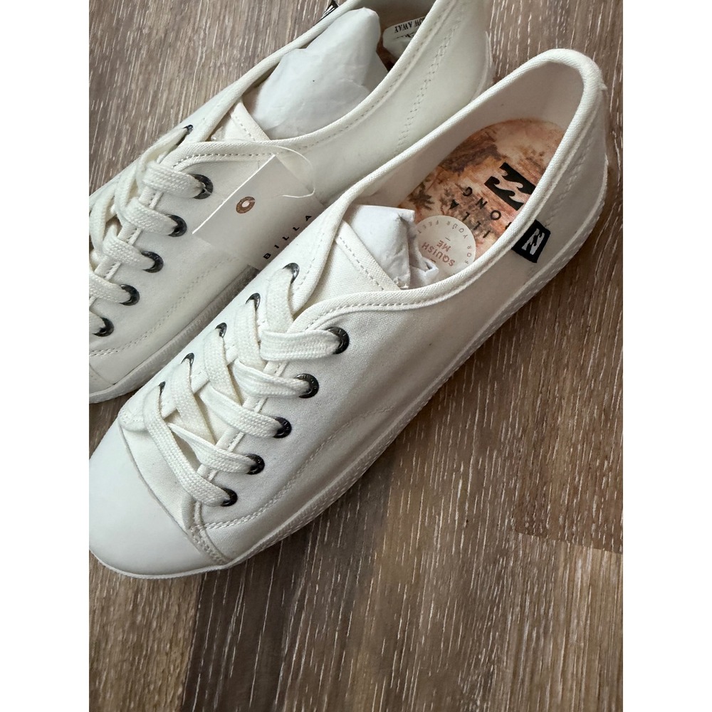 Billabong Indie-100 White Canvas Low Top Lace Up Sneakers Womens 11 NEW